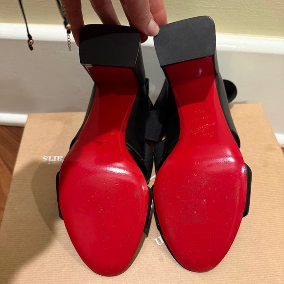 Christian Louboutin Patrouille 85mm Leather Elastic Strappy Heels sz 38.5 - Picture 10 of 16